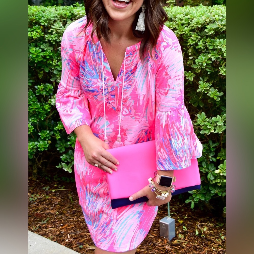 Lilly Pulitzer Del Lago Tunic dress $118 pink XXS swim coverup never been betta